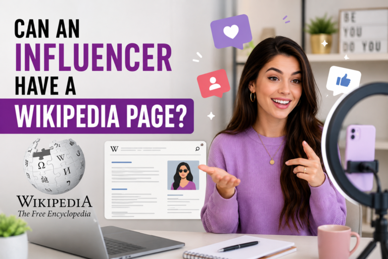Wikipedia page for an influencer
